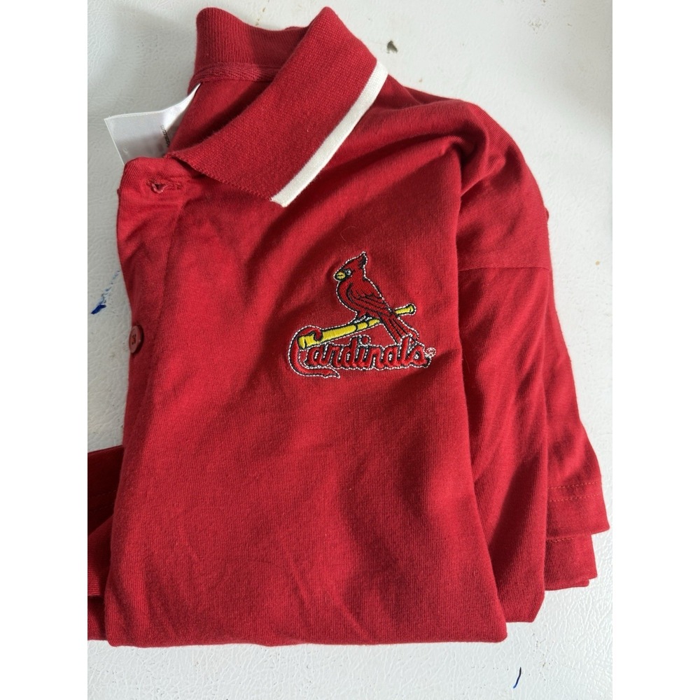 Adidas Cardinals Baseball Polo Shirt Mens Medium M Red‎ Short Sleeve St Louis